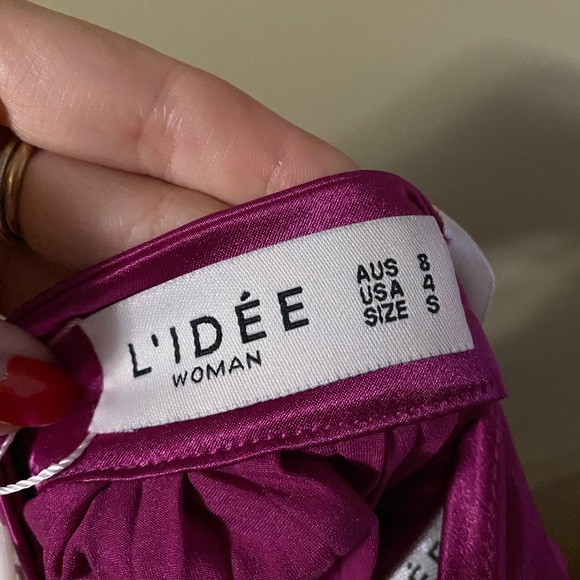 NWT REVOLVE L’idee Renaissance pleated halter gown in magenta / purple / grape 4 - Picture 11 of 11